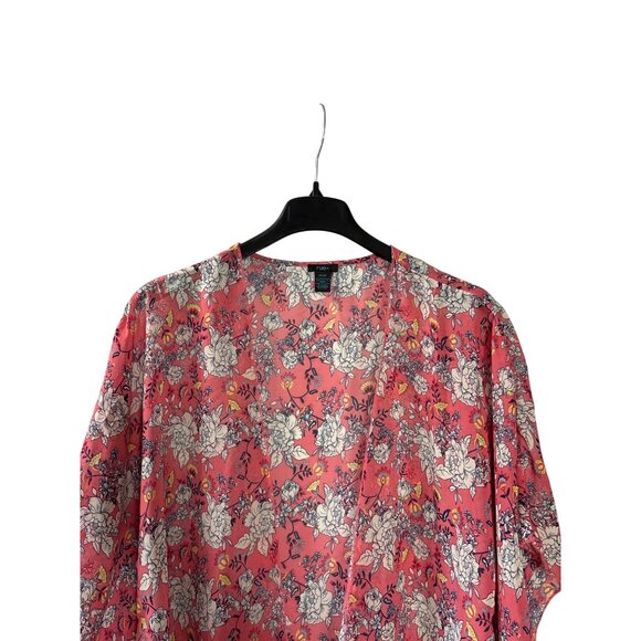 Rue 21+ Womens Sheer Floral Kimono Cardigan 3X/4X Polyester Multicolor - Picture 2 of 6